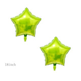 6Pcs Tennis Ball Foil Balloons Green Star Balloons Tennis Party Balloons For Sports Tennis Themed Party Decorations Supplies