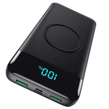 Wireless Portable Charger 30,800Mah 15W Wireless Charging 25W Pd Qc4.0 Fast Charging Smart Lcd Display Usb-C Power Bank, 4 Output External Battery Pack Compatible With Iphone 16/15/14/13, Samsung Etc
