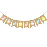 Easter Burlap Banner Rabbit Egg Garland Banner Colorful Easter Bunny Hanging Garland Happy Easter Party Banner Spring Bunting Garland Rabbit Radish Banner For Home Wall Fireplace Mantel Decor