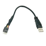 9-Pin Usb Motherboard Male To Single Usb 2.0 Type A Male Power Cable Adapter Extension Cable For Motherboard, 7.8 Inches (20 Cm), Black, 1 Count
