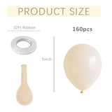 Cream Balloons 160 Pack 5 Inch Latex Party Neutral Round Beige Sand White Balloons For Birthday Wedding Baby Shower Gender Reveal Party Decoration