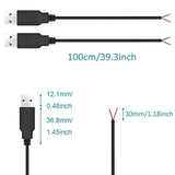 Usb 2.0 Male Bare Cable Pigtail Open End Extension Cables 5V 3A Power Charge W