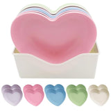 10Pcs Multi-Color Heart Shaped Plates With Tray, 5 X 5.5 Inch, Unbreakable Salad Dessert Snack Plates Appetizer Sauce Dish Dipping Snack Fruit Dessert Steak Serving For Dinner, Party, Valentine'S Day