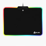 KLIM RGB Gaming Mouse Pad - Large LED USB Black Hard Surface Gamer Mousepad - Chroma Lighting Effects - LED Lights Up - 13.7 x 10.3 x 0.4 inches - Ergonomic