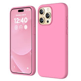 Compatible With Iphone 15 Pro Max Case, Liquid Silicone Case, Full Body Shockproof Protective Cover Slim Thin Phone Case With Soft Anti-Scratch Microfiber Lining, 6.7 Inch- Tender Pink