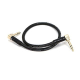 1/4-Inch Trs Right Angle Male To 1/4-Inch Trs Right Angle Male Cable - 1.5 Feet - Black, 16Awg, Gold Plated - Premier Series