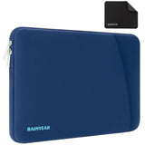 Rainyear Laptop Sleeve Case With Front Pocket, 13.3 Inch Protective Portable Case Briefcase Laptop Bag Cover Compatible With Macbook Air/Pro 13-13.3 Inch, Macbook Pro/Max 14 Inch, Navy Blue