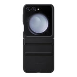 SAMSUNG Galaxy Z Flip5 Flap Eco Leather Phone Case, Premium Protective Cover with Minimalist Design, Smooth Texture, Soft Inside Lining, US Version, EF-VF731PBEGUS, Black