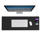 Magnetic Wireless Charging Mouse Pad, Office Desk Mat With Wireless Charger, Multifunctional Large Desk Pad With Non-Slip Base, Waterproof Leather Desk Pad For Gaming And Office Use(80X30Cm)