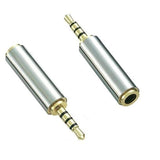 2.5Mm Male To 3.5Mm Female Audio Adapter Premium Quality Converter Headphone Earphone Headset 3 Ring Jack - Stereo Or Mono
