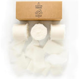 3 Rolls Handmade Fringe Chiffon Silk Ribbon 1.5" X 7Yd Cream White Rib