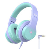 iClever HS19S Kids Headphones, 85dBA Safe Volume Limiter - Over Ear Stereo Headphones for Kids Boys Girls, Foldable 3.5mm Jack Wired Headphone for iPad/Tablet/School/Travel