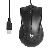 Wired Usb Mouse With 6-Foot Cord, 1200 Dpi, Right Or Left Hand Use, Ergonomic Design, Black