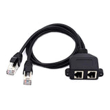 cablecc Dual Ports UTP Cat6 Male to Female LAN Ethernet Network Extension Cabl