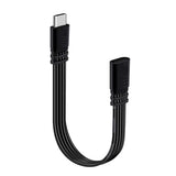 Flat Short USB C Extension Cable 480 Mbps 90 Degree Right Angle USB C Male to Female Extension Cable Data Transmission and Fast Charging for Flash
