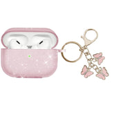 AirPods Pro 2 Case Cover 2022 Soft TPU Case Compatible with AirPods Pro 2nd/1st Generation Case with Cute Butterfly Keychain for Girls Women Glitter Pink