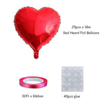 25Pcs Heart Shape Foil Mylar Balloons Red 18" For Valentine'S Day Birt