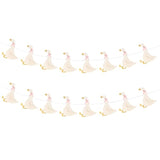 Cute Goose Pink Banner Garland - 2Pcs Cartoon Baby Goose With Pink Bow Tie Hanging Banner Aesthetic Garland For Girl Birthday Baby Shower Gender Reveal Party Decoration Wall Photo Props Supply