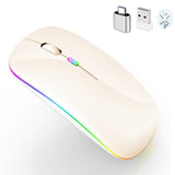 Bluetooth Wireless Mouse For Laptop Mac Macbook Macbook Air Macbook Pro Pc Desktop Computer Windows Chromebook Notebook (Cream White)