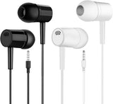 2 Pack Wired Earbuds, Headphones Wired with Microphone, in-Ear Headphones Compatible with Phones, 3.5mm Audio Earphones for Clear Calls, Stereo Bass