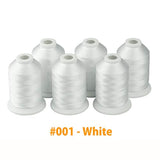 6pcs White Polyester Machine Embroidery Thread 1000M for Home Machines
