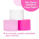 Pink Party Crepe Paper Streamers - 6 Rolls 492Ft Crepe Paper Valentine'S Mother'S Day Christmas Bachelorette Engagement Party Wedding Birthday Pink Themed Girl'S Day Baby Shower Party Decor