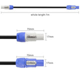 Powercon Power Cable Ac Powercon Input To Powercon Output 12Awg 3 Pin Power Extension Cable For Led Screen Beam Moving Head Light, Stage Light Power,Audio Video Equipment And More-1M/3Ft