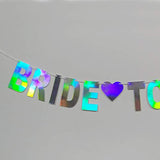 Pre-Strung Holographic Bride To Be Banner, Iridescent Bridal Shower Sign Hanging Party Decorations For Bachelorette Weekend, Engagement, Bridal Shower, Wedding Party Celebration