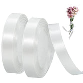 2Rolls/50Yards 1" White Satin Ribbon, White Ribbon For Crafts Gift Wra