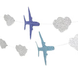 6pcs Glitter Airplane & Cloud Garland β Aviation Party Decor for Birthday, Baby Shower and More