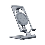 Fast Wireless Charger - Metal Foldable And Adjustable Wireless Charging Stand For Iphone 16 15 14 13 12, Samsung Galaxy S25 S24 S23 S22 S21 Ultra/Plus And Android Phones, Space Grey