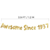 Awesome Since 1937 Gold Glitter Banner - 88Th Birthday Party Decorations