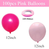 Pink Party Balloons 100 Pack 12 Inch Hot Pink And Light Pink Latex Bal