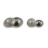 Medieval Filigree Domed Metal Shank Buttons. Blazer Button Set. 3 Pcs