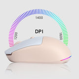 Wireless Bluetooth Mouse, 2.4G Cute Silent Computer Mouse For Tablet Phone, Dual Mode (Bt+Usb Receiver) With 3 Level Dpi Portable Rechargeable Mice For Office Home(Pink)