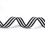 Black And White Striped Grosgrain Ribbon,7/8-Inch X10-Yard,Use For Gif