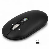 Wireless Bluetooth Mouse,Usb+Bt×2,Slim Pebble Multi Device Small Travel Mice,Metal 4 Way Super Scrolling,± 3000 Dpi,8 Buttons,Quiet,Portable,Long Battery For Laptop,Computer,Tablet,Mac,Ipad,Pc,Phone