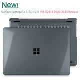 Case For 12.4 Inch Microsoft Surface Laptop Go 3/2 / 1 2023-2020 Releases, Plastic Hard Shell Case With Screen Protector And Keyborad Cover +Dust Plugs Model 2013/1943,Crystal Black