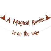 A Magical Bundle Is On the Way Banner – Wizard Theme Baby Shower Decor