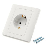 Single Eu German Standard Electrical Plug Socket Wall Power Outlet Panel 16A European Round Hole Power Outlet Ac 250V