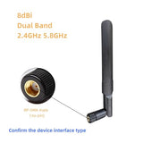 Dual Band Wifi Antenna 2.4Ghz 5.8Ghz 8Dbi Wifi Rp-Sma Male Antenna For Wireless Routers Pc Desktop Surveillance Monitor (2-Pack)