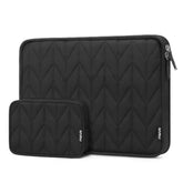 MOSISO 360 Protective 13-14 inch Laptop Case, 13.3 inch Laptop Sleeve Lightweight Petal Quilted Computer Bag Compatible with MacBook Air 13.6/Pro 13/14, HP, Dell, ASUS, Lenovo with Small Case, Black