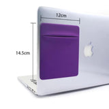 Laptop Mouse Hard Drive Pen Storage Pouch, 14.5Cm X 12Cm / 5.7In X 4.72In, Purple Elastic With 3M Adhesive, Slim Stick-On Computer Accessory Holder