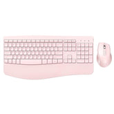 Wireless Keyboard And Mouse - Ergonomic Keyboard And Mouse Combo Full Size Keyboard Cordless With Palm Wrist Rest Ergonomic Mouse Wireless For Windows Computers Laptops - Pink