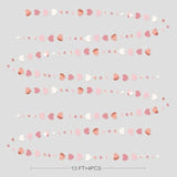 Rose Gold Party Decorations Dusty Pink Heart Garland Blush Pink Hanging Paper Streamer For Valentines Day Bridal Shower Birthday Anniversary Baby Shower Engagement Bachelorette Wedding Party Supplies