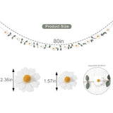 Wool felt daisy chain garland for daisy-theme parties, 1st birthdays, nursery décor