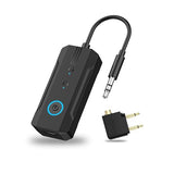 2026 Bluetooth 6.0 Transmitter Receiver, 2-in-1 Airplane Travel Adapter for 2 AirPods/Headphones, 3.5mm AUX for Flight/TV/Car, Compatible with