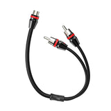 1Ft 1 Female To 2 Male Nickel Plated Rca Y Adapter Splitter Connector Cable (2