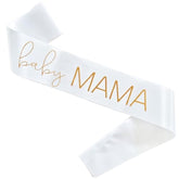 Baby Mama Sash For Baby Shower, Mom To Be Sash For Gender Reveal, Boy Or Girl, Pink Or Blue, He Or She Reveal Decorations, New Mom Gifts For Women, White
