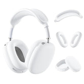 Silicone 3 in 1 Case Cover for Apple AirPods Max Headphones - Anti-Scratch Ear Cups Cover, Ear Pad Case Cover, Headband Cover - White